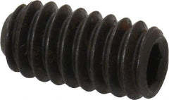 Holo-Krome - 1/4-20 UNC, 1/2" OAL, Internal Knurl Point Set Screw - Grade 8 Alloy Steel, 1/8" Key - Benchmark Tooling