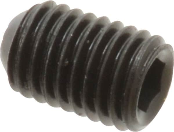 Holo-Krome - 1/4-28 UNF, 3/8" OAL, Internal Knurl Point Set Screw - Grade 8 Alloy Steel, 1/8" Key - Benchmark Tooling