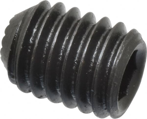 Holo-Krome - 3/8-16 UNC, 1/2" OAL, Internal Knurl Point Set Screw - Grade 8 Alloy Steel, 3/16" Key - Benchmark Tooling