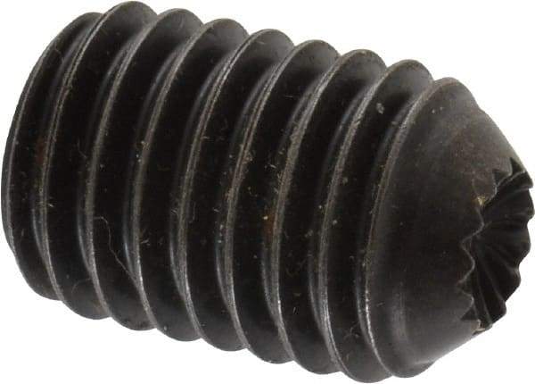 Holo-Krome - 1/2-13 UNC, 3/4" OAL, Internal Knurl Point Set Screw - Grade 8 Alloy Steel, 1/4" Key - Benchmark Tooling