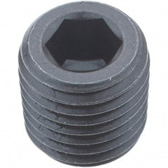 Holo-Krome - 1/16-27, 5/16" OAL, Alloy Steel Socket Pressure Plug - 3/4" Taper per Foot, 5/32" Hex Key - Benchmark Tooling