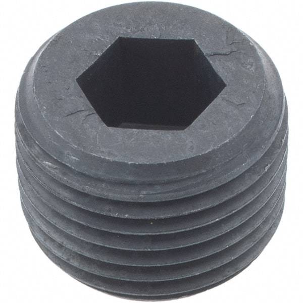 Holo-Krome - 3/8-18, 1/2" OAL, Alloy Steel Socket Pressure Plug - 3/4" Taper per Foot, 5/16" Hex Key - Benchmark Tooling