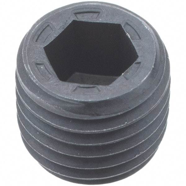 Holo-Krome - 1/16-27, 1/4" OAL, Alloy Steel Socket Pressure Plug - 7/8" Taper per Foot, 5/32" Hex Key - Benchmark Tooling