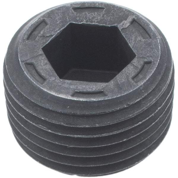 Holo-Krome - 3/8-18, 13/32" OAL, Alloy Steel Socket Pressure Plug - 7/8" Taper per Foot, 5/16" Hex Key - Benchmark Tooling