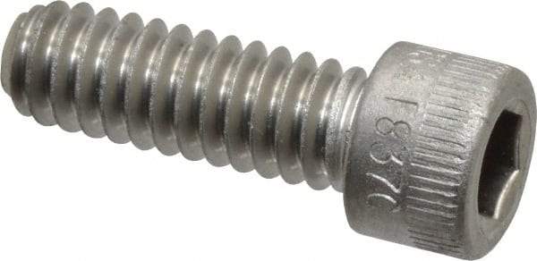 Holo-Krome - 1/4-20 UNC Hex Socket Drive, Socket Cap Screw - Grade 18-8 Stainless Steel, Uncoated, Fully Threaded, 3/4" Length Under Head - Benchmark Tooling