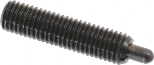 Gibraltar - 1/4-28, 1" Thread Length, 3/16" Plunger Projection, Steel Threaded Spring Plunger - 0.118" Max Plunger Diam, 1" Plunger Length, 3 Lb Init End Force, 13 Lb Final End Force - Benchmark Tooling