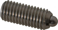 Gibraltar - M12 x 1.75, 1.102" Thread Length, 0.157" Plunger Projection, Stainless Steel Threaded Spring Plunger - 0.236" Max Plunger Diam, 1.102" Plunger Length, 10.12 Lb Init End Force, 24.73 Lb Final End Force - Benchmark Tooling