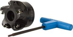 Iscar - 2.03" Cut Diam, 1" Arbor Hole, 0.236" Max Depth of Cut, Indexable Chamfer & Angle Face Mill - 5 Inserts, O45MT\xB6R90MT\xB6S45MT\xB6S90MT Insert, Right Hand Cut, 5 Flutes, Series FRCM - Benchmark Tooling