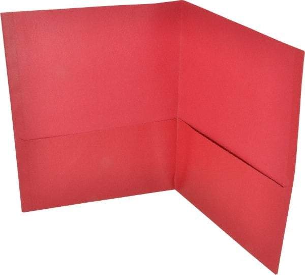 UNIVERSAL - 11" Long x 8-1/2" Wide Leatherette Two-Pocket Portfolios - Red - Benchmark Tooling