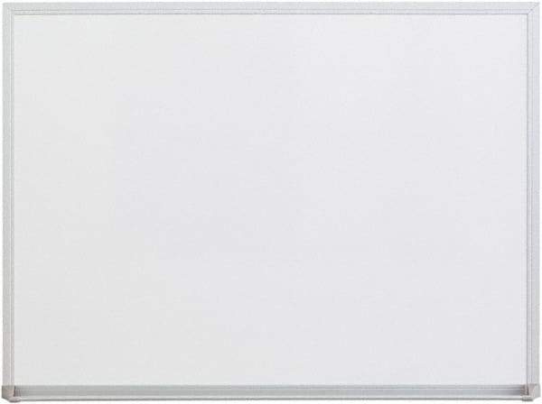 UNIVERSAL - 18" High x 24" Wide Melamine Dry Erase Board with 3/4" Rail - Aluminum, 5/8" Deep - Benchmark Tooling