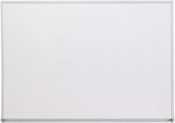 UNIVERSAL - 36" High x 48" Wide Melamine Dry Erase Board with 3/4" Rail - Aluminum, 5/8" Deep - Benchmark Tooling