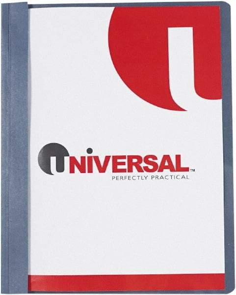 UNIVERSAL - 8-1/2" Long x 8-1/2 to 11" Wide Plastic Clip Style Report Cover - Clear & Dark Blue - Benchmark Tooling