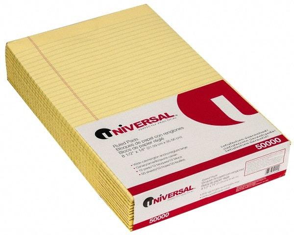 UNIVERSAL - 50 Sheet, 8-1/2 x 14", Glue Top Ruled Writing Pad - Canary - Benchmark Tooling