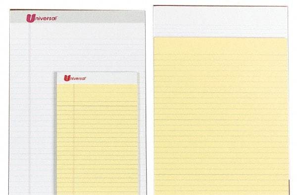 UNIVERSAL - 50 Sheet, 8-1/2 x 14", Perforated Style Ruled Pads - Canary - Benchmark Tooling