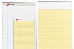 UNIVERSAL - 50 Sheet, 8 x 11-3/4", Perforated Style Ruled Pads - Canary - Benchmark Tooling