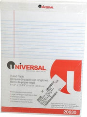 UNIVERSAL - 50 Sheet, 8 x 11-3/4", Perforated Style Ruled Pads - White - Benchmark Tooling