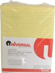 UNIVERSAL - 50 Sheet, 8-1/2 x 11", Glue Top Ruled Writing Pad - Canary - Benchmark Tooling