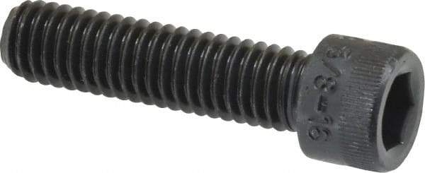 Holo-Krome - 3/8-16 UNC Hex Socket Drive, Socket Cap Screw - Alloy Steel, Black Oxide Finish, Fully Threaded, 1-1/2" Length Under Head - Benchmark Tooling