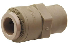 Parker - 5/16" Outside Diam, 3/8 NPTF, Acetal Push-to-Connect Tube Female Connector - 300 Max psi, Tan - Benchmark Tooling
