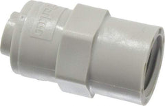 Parker - 1/4" Outside Diam, 1/4 NPTF, Acetal Push-to-Connect Tube Female Connector - 300 Max psi, Tan - Benchmark Tooling