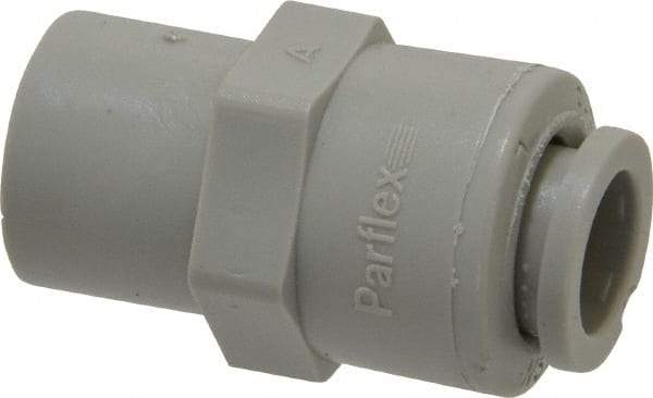 Parker - 3/8" Outside Diam, 1/4 NPTF, Acetal Push-to-Connect Tube Female Connector - 300 Max psi, Tan - Benchmark Tooling