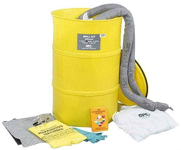 Brady SPC Sorbents - 38 Gal Capacity Universal Spill Kit - 55 Gal Drum - Benchmark Tooling