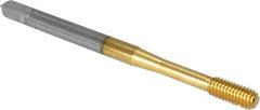 OSG - M3.5x0.60 Metric Coarse D4 Thread Limit Bottoming Thread Forming Tap - Cobalt, TiN Finish, 2" OAL, 11/16" Thread Length, Right Hand Thread, Series HY-PRO NRT - Benchmark Tooling