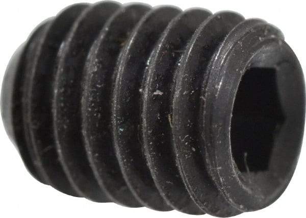 Holo-Krome - #10-32 UNF, 1/4" OAL, Cup Point Set Screw - Grade 8 Alloy Steel, 3/32" Key - Benchmark Tooling