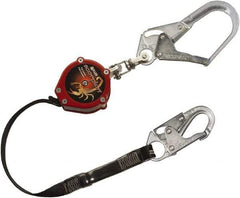 Miller - 9' Long, 310 Lb Capacity, Vectran/Polyester Fall Limiter - Steel Locking Rebar Hook Connector, Swivel Shackle Connector, Black - Benchmark Tooling