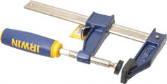 Irwin - 6" Capacity, 3-1/8" Throat Depth Bar Clamp - 1,000 Lb Clamping Pressure, 6" OAL - Benchmark Tooling