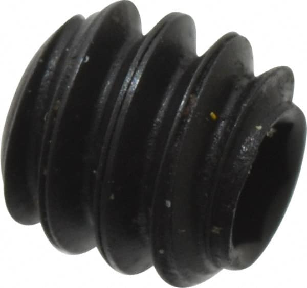 Holo-Krome - #6-32 UNC, 1/8" OAL, Cup Point Set Screw - Grade 8 Alloy Steel, 1/16" Key - Benchmark Tooling