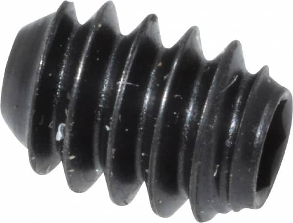 Holo-Krome - #6-32 UNC, 3/16" OAL, Cup Point Set Screw - Grade 8 Alloy Steel, 1/16" Key - Benchmark Tooling