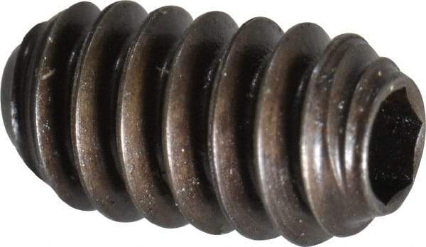 Holo-Krome - #6-32 UNC, 1/4" OAL, Cup Point Set Screw - Grade 8 Alloy Steel, 1/16" Key - Benchmark Tooling