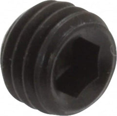 Holo-Krome - 1/4-28 UNF, 3/16" OAL, Cup Point Set Screw - Grade 8 Alloy Steel, 1/8" Key - Benchmark Tooling