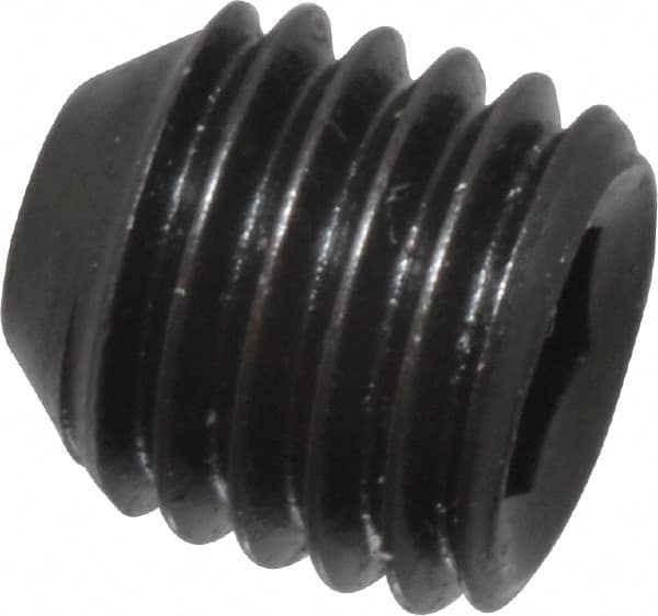 Holo-Krome - 1/4-28 UNF, 1/4" OAL, Cup Point Set Screw - Grade 8 Alloy Steel, 1/8" Key - Benchmark Tooling