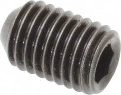 Holo-Krome - 1/4-28 UNF, 3/8" OAL, Cup Point Set Screw - Grade 8 Alloy Steel, 1/8" Key - Benchmark Tooling