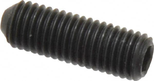 Holo-Krome - 1/4-28 UNF, 3/4" OAL, Cup Point Set Screw - Grade 8 Alloy Steel, 1/8" Key - Benchmark Tooling