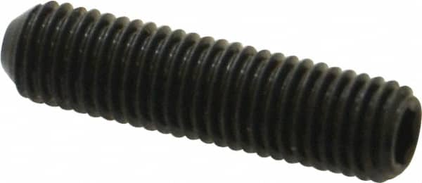 Holo-Krome - 1/4-28 UNF, 1" OAL, Cup Point Set Screw - Grade 8 Alloy Steel, 1/8" Key - Benchmark Tooling