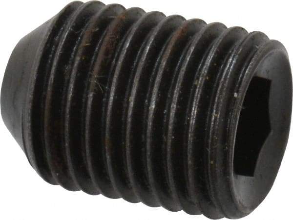 Holo-Krome - 3/8-24 UNF, 1/2" OAL, Cup Point Set Screw - Grade 8 Alloy Steel, 3/16" Key - Benchmark Tooling