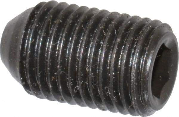 Holo-Krome - 3/8-24 UNF, 5/8" OAL, Cup Point Set Screw - Grade 8 Alloy Steel, 3/16" Key - Benchmark Tooling