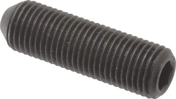 Holo-Krome - 3/8-24 UNF, 1-1/4" OAL, Cup Point Set Screw - Grade 8 Alloy Steel, 3/16" Key - Benchmark Tooling