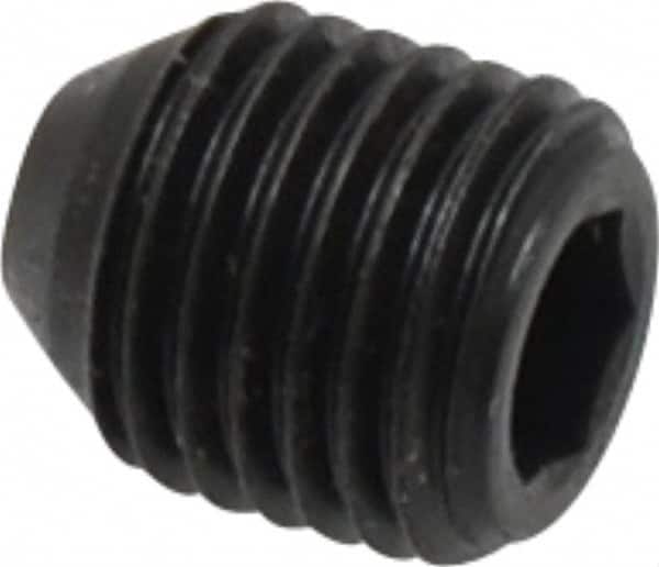 Holo-Krome - 7/16-20 UNF, 1/2" OAL, Cup Point Set Screw - Grade 8 Alloy Steel, 7/32" Key - Benchmark Tooling