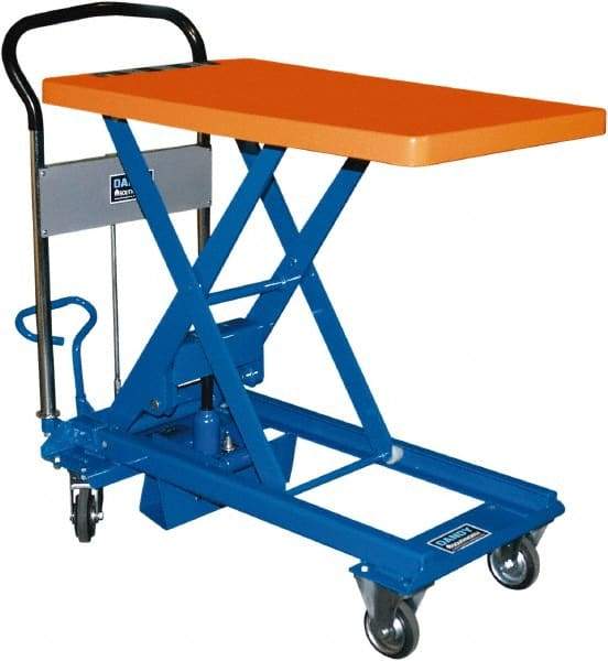 Southworth - 550 Lb Capacity Portable Foot-Operated Scissor Lift Table - 9-1/2" to 31-7/10" Lift Height, 31-1/2" Platform Length x 19-3/4" Platform Width - Benchmark Tooling