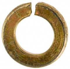 Value Collection - #2, 0.088" ID, 0.02" Thick Split Lock Washer - Grade 2 Spring Steel, Zinc Yellow Dichromate Finish, 0.088" Min ID, 0.094" Max ID, 0.172" Max OD - Benchmark Tooling