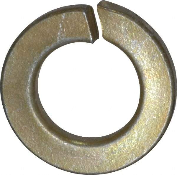 Value Collection - 7/16", 0.44" ID, 0.109" Thick Split Lock Washer - Grade 2 Spring Steel, Zinc Yellow Dichromate Finish, 0.44" Min ID, 0.45" Max ID, 0.776" Max OD - Benchmark Tooling