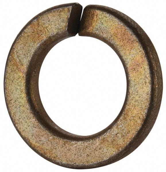 Value Collection - 9/16", 0.564" ID, 0.141" Thick Split Lock Washer - Grade 2 Spring Steel, Zinc Yellow Dichromate Finish, 0.564" Min ID, 0.574" Max ID, 0.965" Max OD - Benchmark Tooling