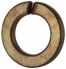Value Collection - 9/16", 0.564" ID, 0.141" Thick Split Lock Washer - Grade 2 Spring Steel, Zinc Yellow Dichromate Finish, 0.564" Min ID, 0.574" Max ID, 0.965" Max OD - Benchmark Tooling