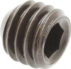 Holo-Krome - 7/16-14 UNC, 3/8" OAL, Cup Point Set Screw - Grade 8 Alloy Steel, 7/32" Key - Benchmark Tooling