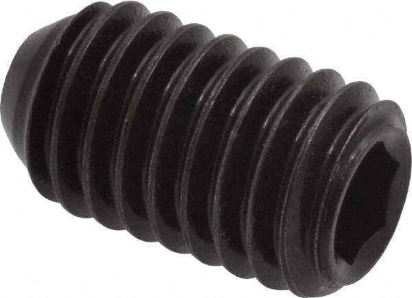 Holo-Krome - 7/16-14 UNC, 3/4" OAL, Cup Point Set Screw - Grade 8 Alloy Steel, 7/32" Key - Benchmark Tooling