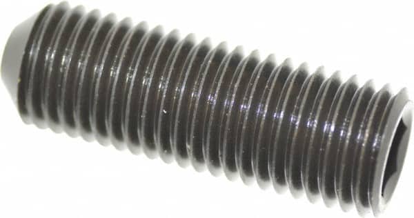 Holo-Krome - 1-8 UNC, 3" OAL, Cup Point Set Screw - Grade 8 Alloy Steel, 9/16" Key - Benchmark Tooling